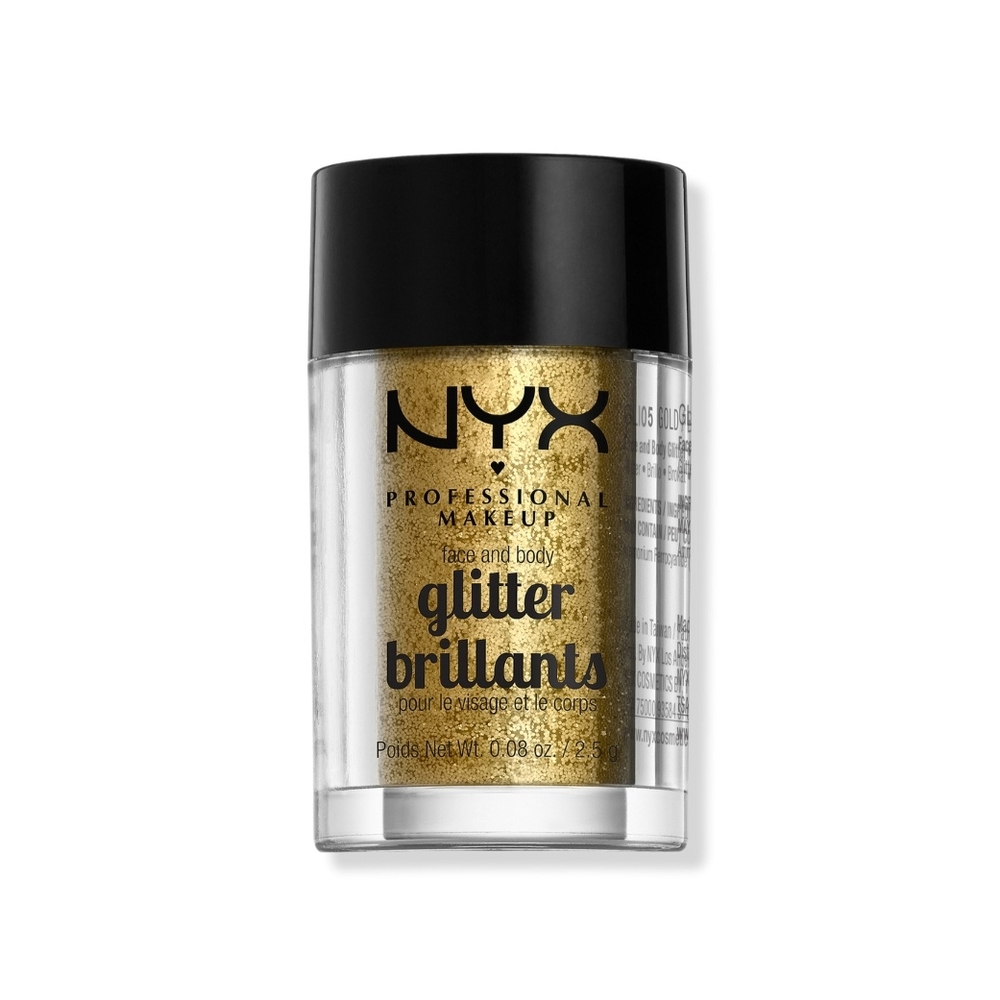 NYX Gold Body Glitter Makeup for a Radiant Glow